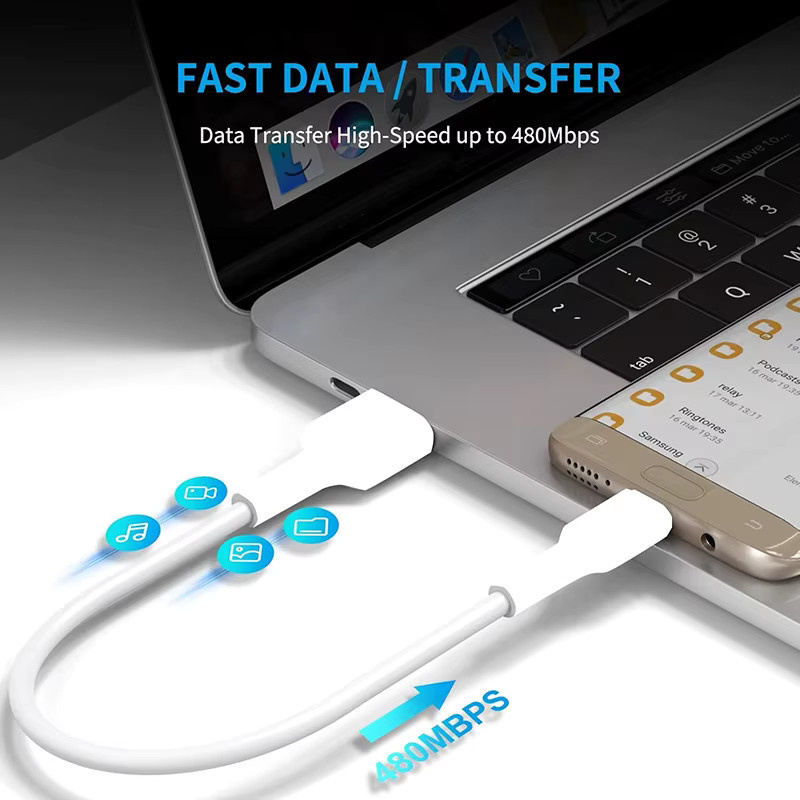 VBDWRM Micro-USB-Kabel USB-A auf Micro-USB-B 2.0 Hochgeschwindigkeits-Lade- und Datenkabel für Android-Mobilgeräte und Powerbanks in Weiß - Bild 3