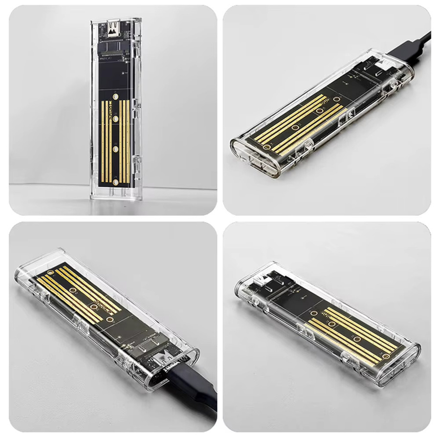 Mrgabwte Externes M.2 SSD Gehäuse Transparent mit USB-C Dual-Protokoll für NVMe und SATA - Bild 4