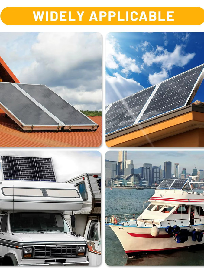 CP-SETUNO Verstellbare Solarmodul-Montagehalterungen aus Aluminium in Silber, Universeller Neigungsständer für 100-500W Panels für Wohnmobil-Dach und Boot - Bild 4