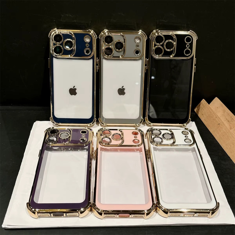 szHAIyu Galvanik Schutzhülle für iPhone 11 bis iPhone 17 Air Modelle, transparente stoßfeste Handyhülle in Transparent, Grau oder Gold - Bild 3