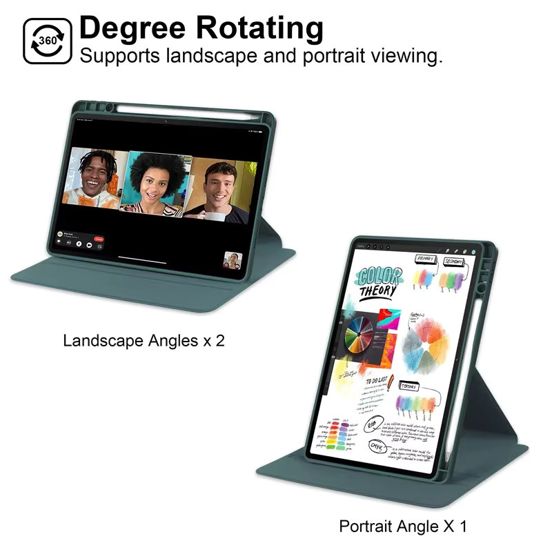Lenovo Xiaoxin Pad 11 2025 Hülle mit Acryl-Drehständer für Idea Tab 11 Zoll TB336ZU K11 Gen2, Schwarz - Bild 3