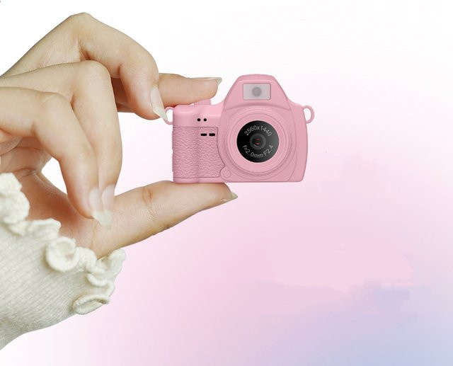 POVCAN Mini-Kamera S161 mit 1440p 2K HD-Videoaufnahme, tragbarer Taschen-DV-Videorekorder für Kinder mit Lampe in Gelb oder Pink - Bild 1