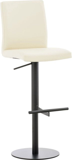 DELUKE Barhocker DIVER höhenverstellbarer Barstuhl aus Kunstleder in Creme und Schwarz mit Lehne und 360 Grad Drehbarkeit, B/T/H: 40 x 49 x 93 cm - Bild 1