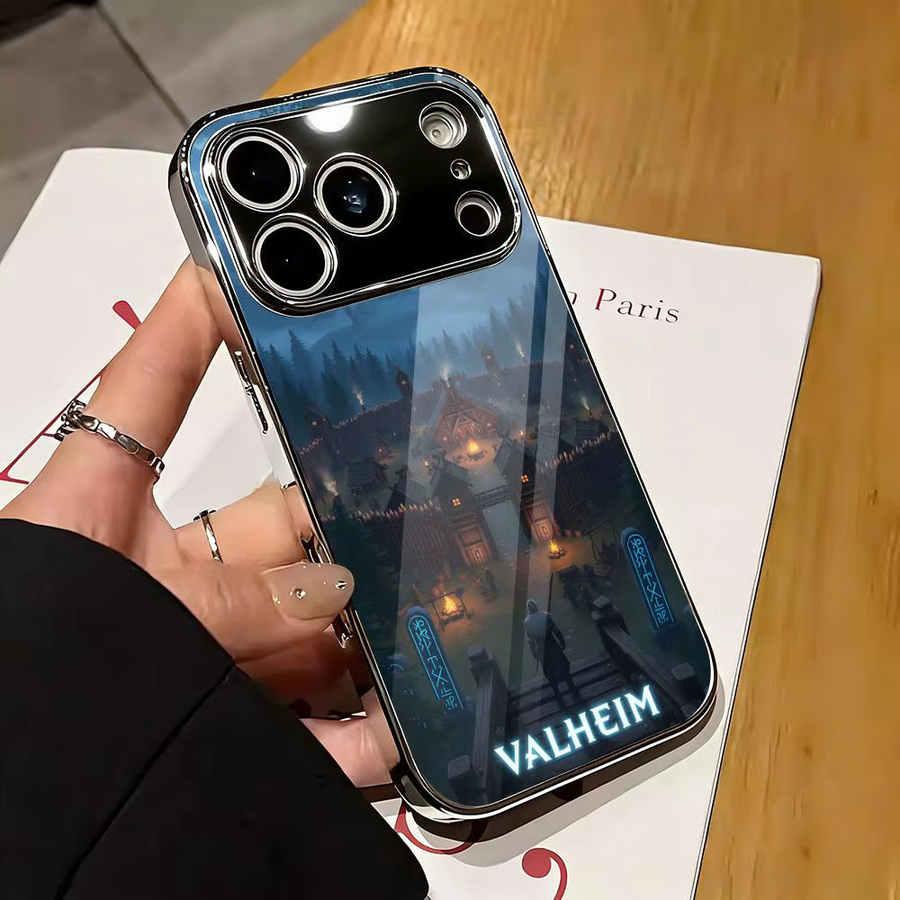 Valheim Videospiel Handyhülle mit galvanisiertem Metall-Stoßfänger für iPhone 17 16 15 14 13 12 Pro Max Plus stoßfest - Bild 5
