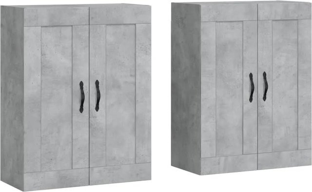 vidaXL Wandschränke 2er Set Betongrau aus Holzwerkstoff und Aluminiumlegierung B/T/H: 90 x 34 x 69,5 cm - Bild 1