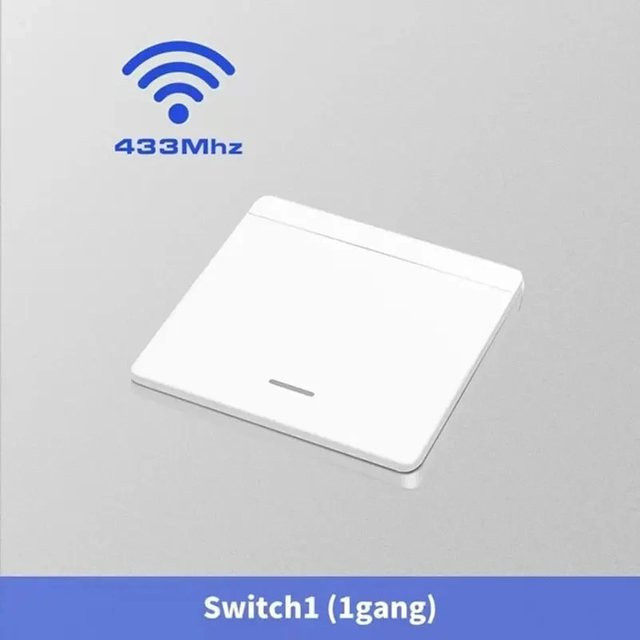 Szaoju Drahtloser Lichtschalter RF433MHz mit Fernbedienung und LED Druckschalter, Relaismodul 10A 220V EU Standard, Farbe: Weiß - Bild 1