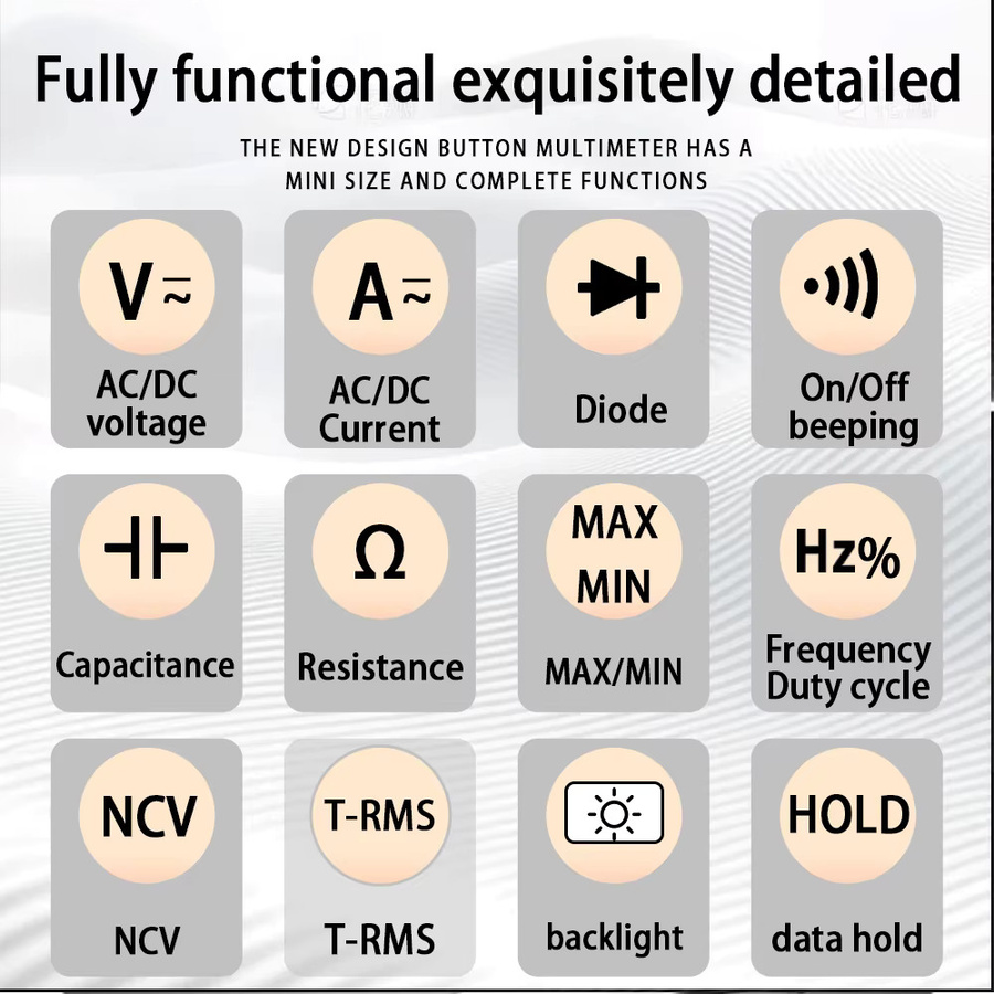 ZOYI ZY-Y2 Professionelles Digitalmultimeter in Blau für AC/DC Spannung, Strom, NCV, Kapazität, Widerstand, Hertz und Summer - Bild 3