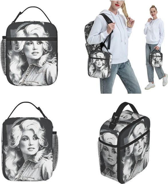D-Dollys Vintage Singer Isolierte Lunchtasche aus Stoff, Tragbare Thermotasche für Picknick und Strand, B/T/H: 26,0 x 21,0 cm - Bild 1