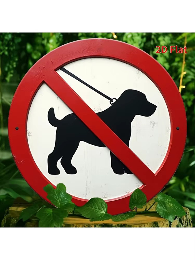 CIFBUY Rundes Metall-Warnschild Hunde verboten in Rot mit Hundemotiv für Wand und Garten, Durchmesser: 20 cm - Bild 6