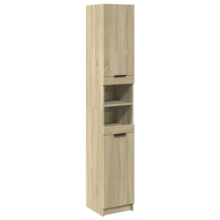 vidaXL Badschrank Sonoma-Eiche modern, Wandmontage, Farbe Beige/Braun, B/T/H: 32 x 34 x 188,5 cm - Bild 2