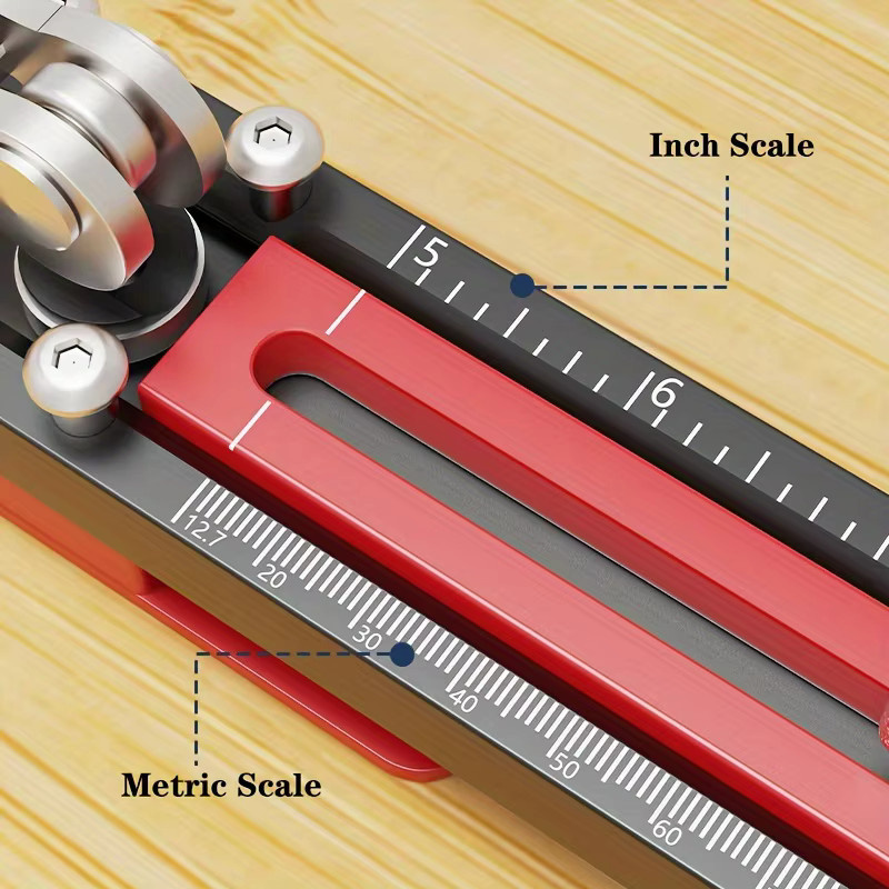 JIGHOLE Montageset für Abstellgleise mit Gecko-Manometer und Überlappungslehre in Rot für 10-15mm Faserzement - Bild 5