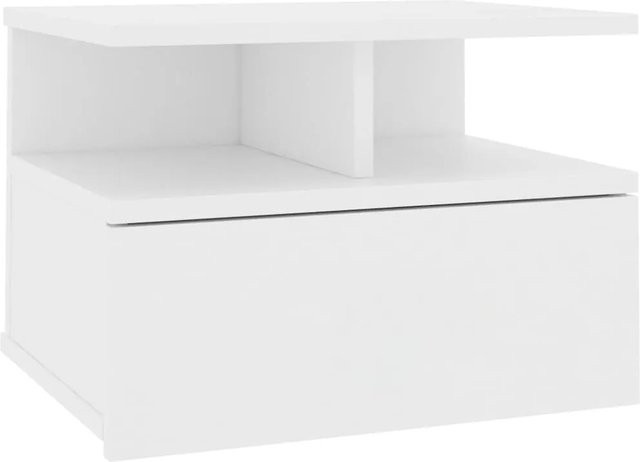 vidaXL Hängender Nachttisch in Weiß aus Holzwerkstoff B/T/H: 40 x 31 x 27 cm - Bild 1