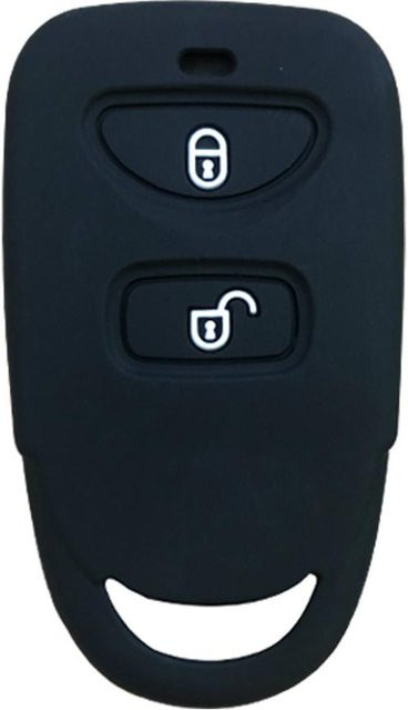 Schwarze Silikon Schlüsselabdeckung Hülle für Hyundai Tucson, Santa Fe, I10, IX25, Grand Starex und Smart mit 2 Tasten - Bild 1