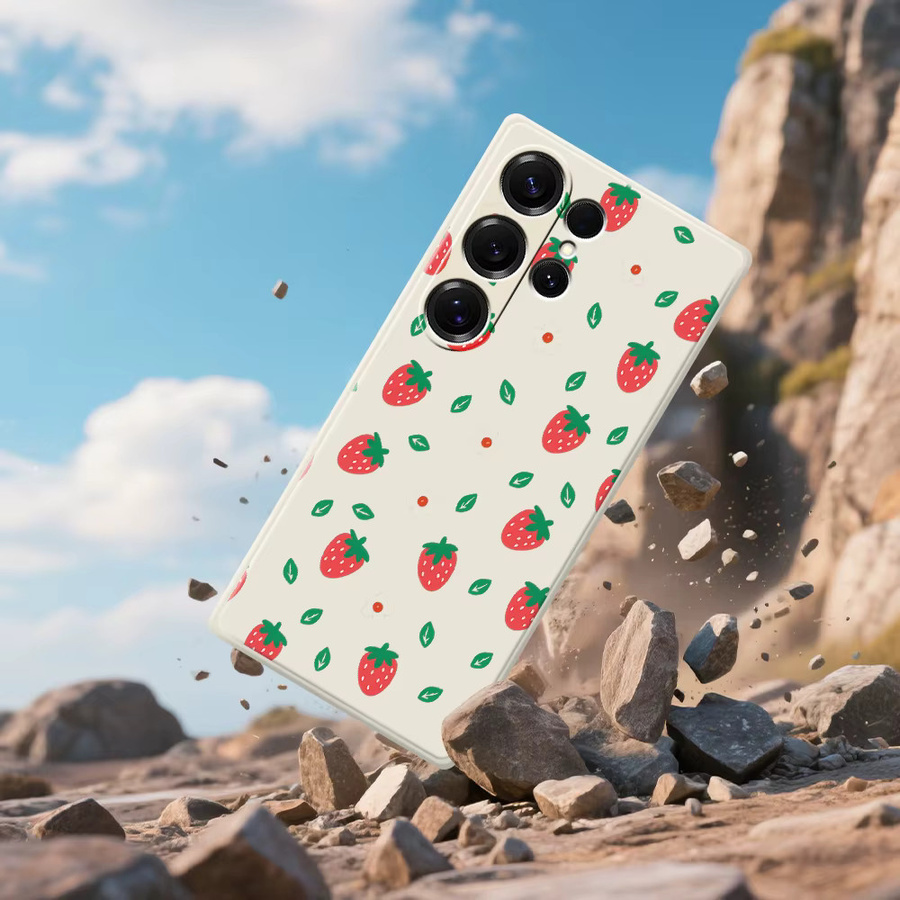 Handyhülle mit Erdbeermuster für Samsung Galaxy A56 A55 A54 A53 A52 A51 A35 A34 A32 A31 A25 A23 A22 5G 4G Soft Cover in Multicolour - Bild 2