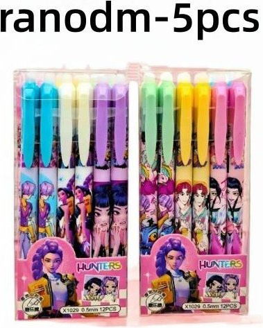 Yiran Toy 24er Set Radierbare Gelstifte mit 0,5mm Spitze, Nachfüllbar, Schwarze Tinte, Multicolor - Bild 1