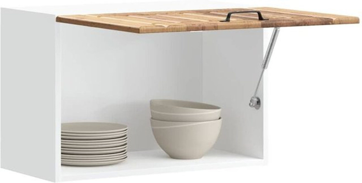 Küchen-Hängeschrank Lucca von Vidaxl in Braun im Landhausstil aus Holzwerkstoff und Glas mit Drehtüren, B: 60 cm, H: 40 cm, T: 31 cm - Bild 1