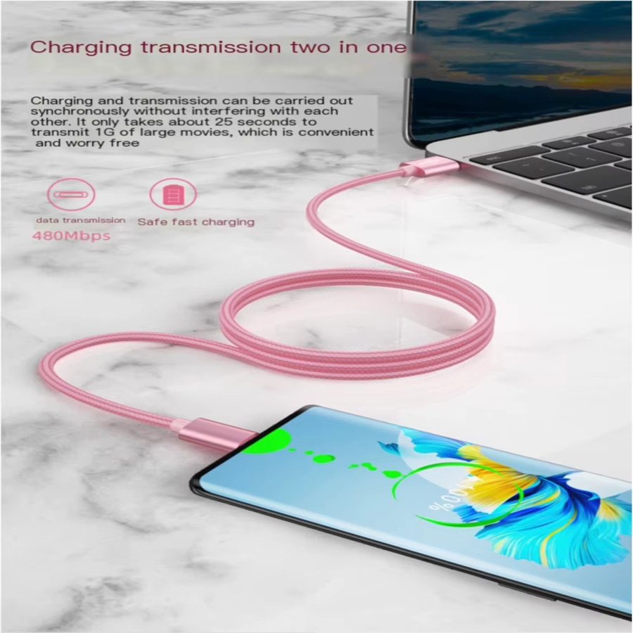 Samsung USB-A auf USB-C Datenkabel in Blau, nylon geflochtenes Schnellladekabel für Android-Geräte und Handys - Bild 5