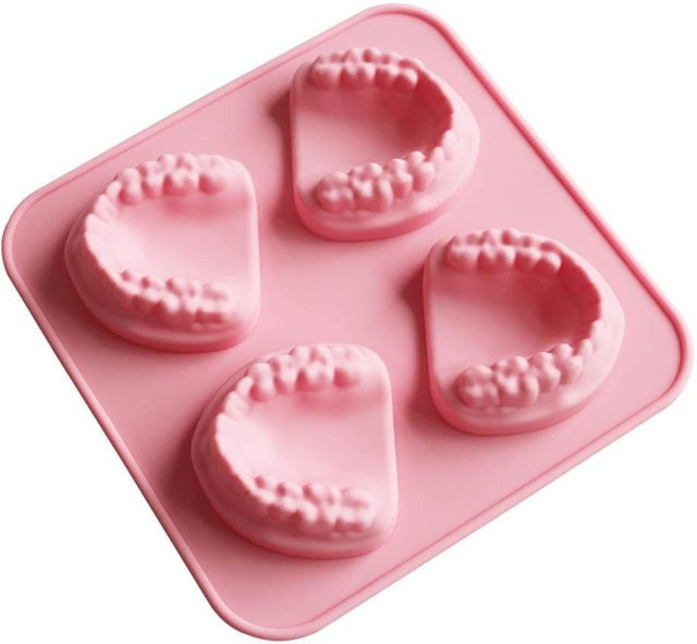 CosyHome Eiswürfelform in Zähneform aus Silikon, Pink, BPA-frei - Bild 1