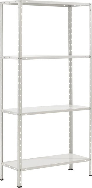 CMI Metall-Schraubregal pulverbeschichtet in Weiß, B/H/T: 75 x 150 x 30 cm - Bild 1