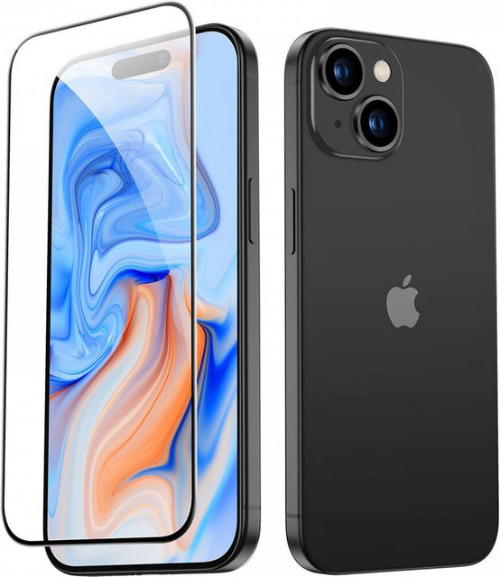 ESR Schutzfolie aus gehärtetem Glas für Apple iPhone 15, Schwarz, Transparent - Bild 1