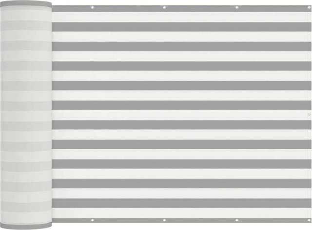 vidaXL Balkon Sichtschutz aus Polyester mit PU-Beschichtung, Farbe: Grau/Weiß, B: 700 cm, H: 200 cm - Bild 1
