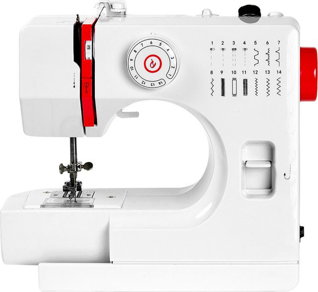 LetCartMaker Mini-Nähmaschine für den Haushalt, elektrische 14-Stich-Nähmaschine mit Verlängerungstisch in Weiß - Bild 1