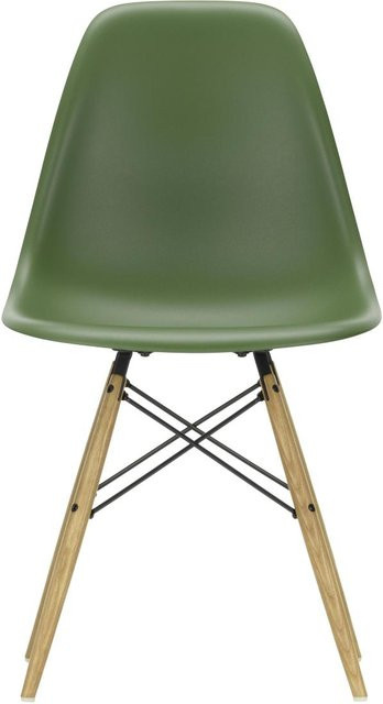 Vitra DSW Eames Plastic Side Chair in Grün aus Kunststoff und Holz mit mattem Finish - Bild 1