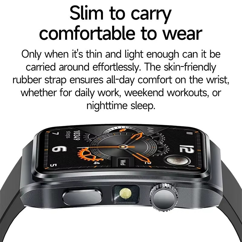 OUIO Smartwatch für Herren mit EKG und PPG Gesundheitsanalyse, Herzfrequenz- und Blutdruck-Tracker in Silber, kompatibel mit Android und iOS - Bild 3