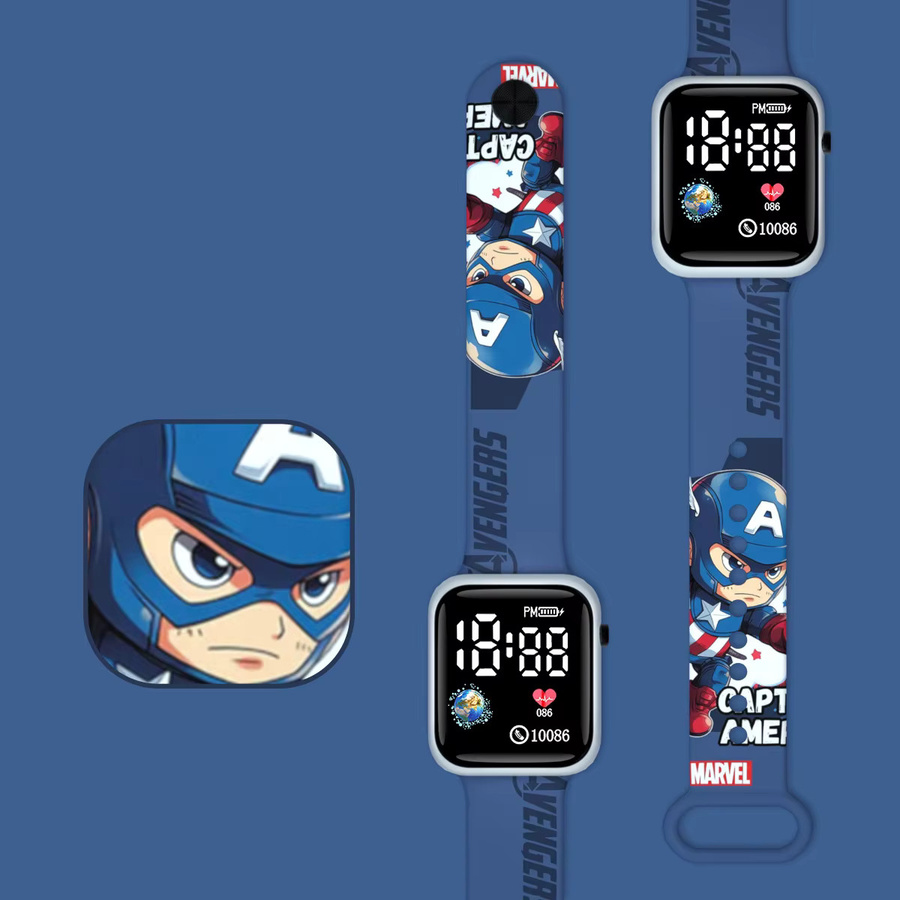 Marvel Spiderman Kinderuhr mit Cartoon-Print und LED-Anzeige in Multicolor - Bild 2