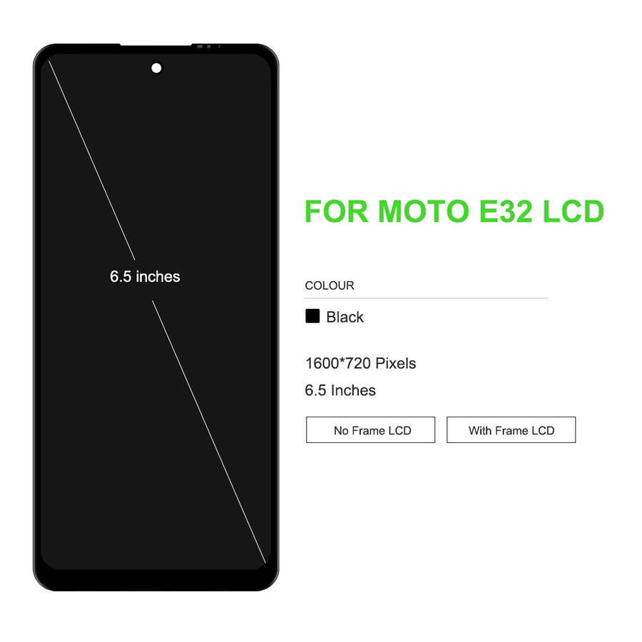 Motorola Moto E32 LCD Display Touchscreen Digitalisierer Baugruppe mit Rahmen in Schwarz - Bild 2