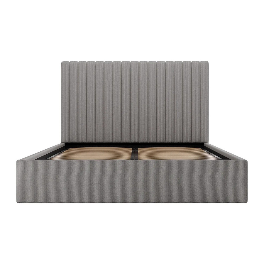 Vente-unique Bett Sarah mit Bettkasten in Grau mit Cord-Bezug B/T/H: 160 x 200 cm - Bild 2