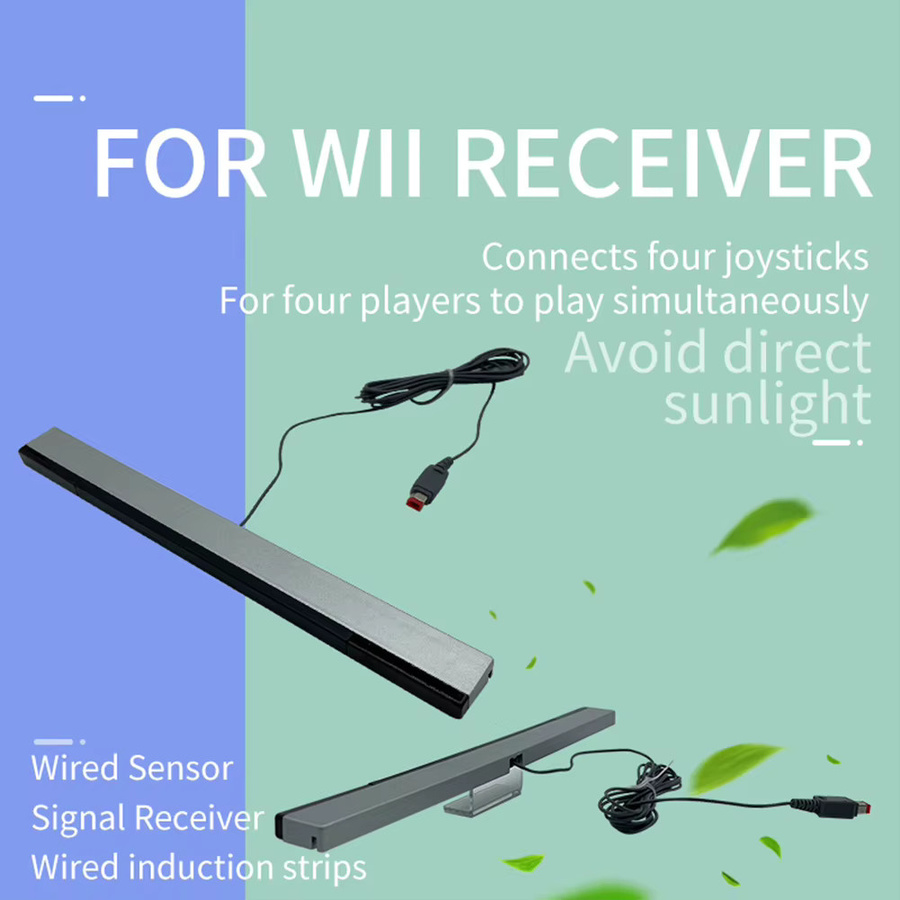 Infrarot-Sensorleiste mit USB-Verlängerungskabel für Nintendo Wii und Wii U, Schwarz - Bild 2