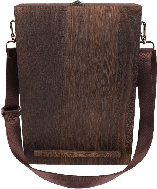 Schriftsteller Messenger Holzkiste Multifunktionale Handgefertigte Werkzeugtasche für Künstler in Schwarz oder Braun - Bild 1