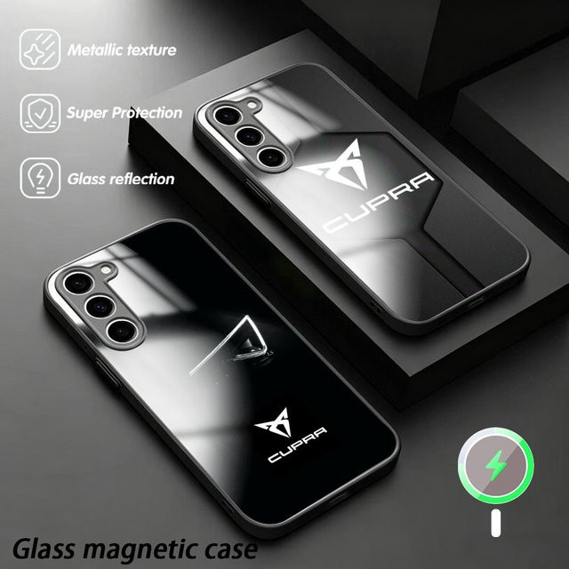 C-Cupra Magnetische Glas-Handyhülle für Samsung Galaxy S26 S25 S24 S23 S22 S21 Plus Ultra Fold in Schwarz - Bild 1