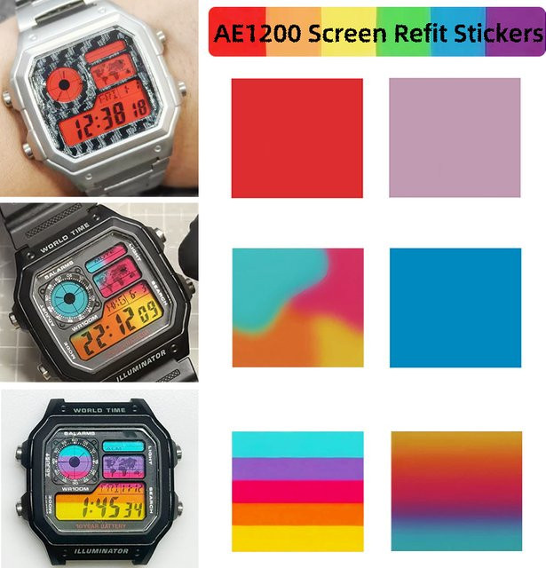 Casio Bildschirm-Farbwechsel-Aufkleber, Edelstahl, Unisex - Bild 1