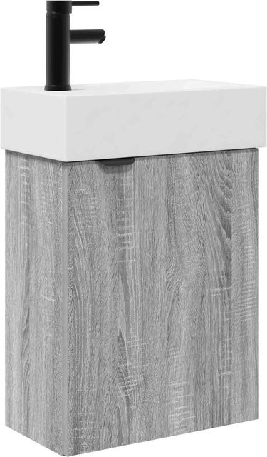 vidaXL Badezimmer Waschtischunterschrank modern in Sonoma-Grau mit Scharniertüren, Wandmontage - Bild 1