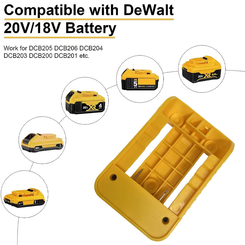 Dewalt USB-C Ladegerät-Adapter für 18 V 20 V Lithium-Akkus in Gelb - Bild 2