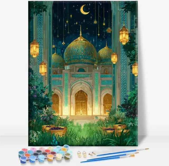 Aeontinity Malen nach Zahlen Set, Ramadan, Islamische Wandkunst, Bunt - Bild 1