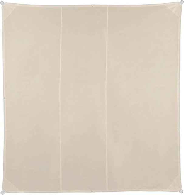 Relaxdays Sonnensegel quadratisch aus Polyester in Beige mit UV-Schutz, Breite: 4 m, Tiefe: 4 m - Bild 1