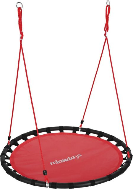 Relaxdays Nestschaukel aus Stahl und Stoff in Rot mit einem Durchmesser von 120 cm - Bild 1