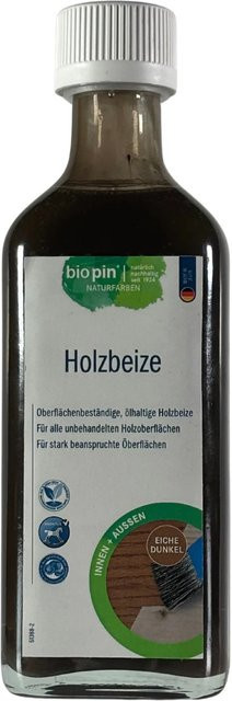 Biopin Holzbeize Eiche Dunkel Lösungsmittelbasiert Wasserabweisend 0,25 l - Bild 1