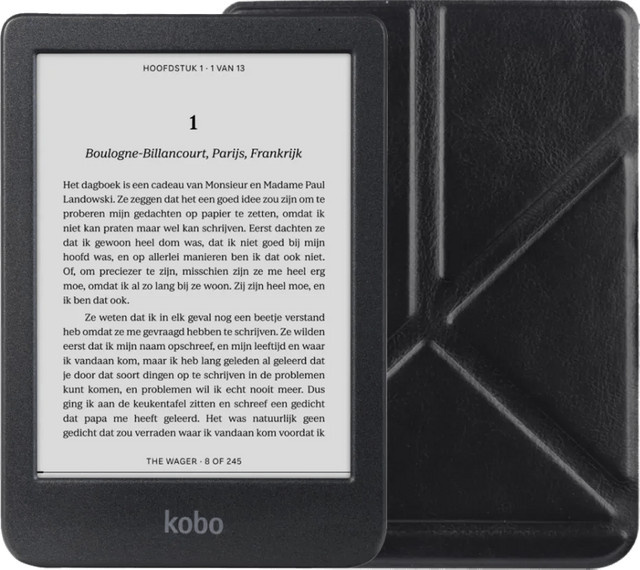 Kobo Clara BW E-Reader in Schwarz mit BlueBuilt Book Case in Schwarz - Bild 1