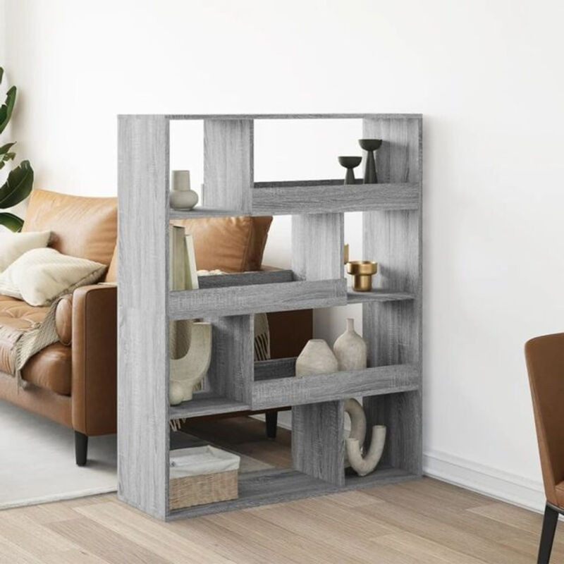 Vidaxl Raumteiler Grau aus Holzwerkstoff, freistehend, B/T/H: 100 x 33 x 125,5 cm - Bild 1