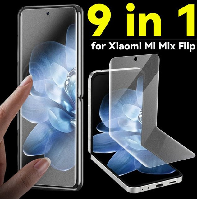 9 in 1 TPU Hydrogel Displayschutzfolie für Xiaomi Mi Mix Flip, transparent, vollflächiger Schutz für Vorder- und Rückseite - Bild 1