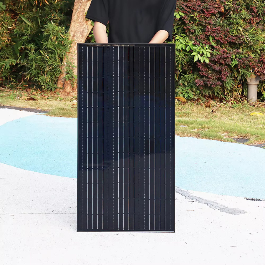xinpuguang Solarpanel mit Aluminiumrahmen in Schwarz für Wohnmobil, Boot und Balkon als 12V Photovoltaik-Panel zur Batterieladung - Bild 4