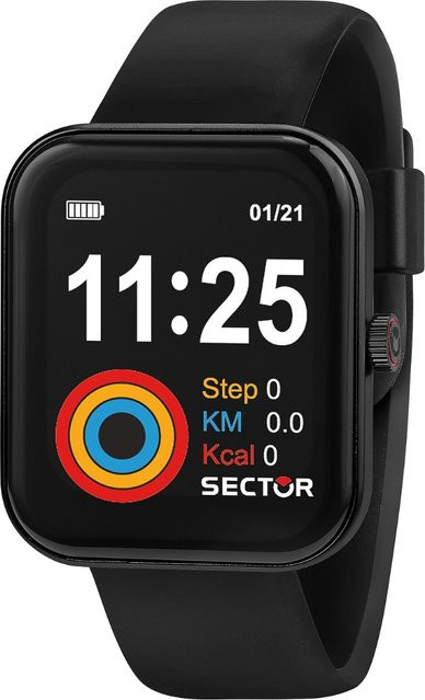 Sector Smartwatch, Aluminium, Schwarz, Silikon, 38 mm, Unisex - Bild 1