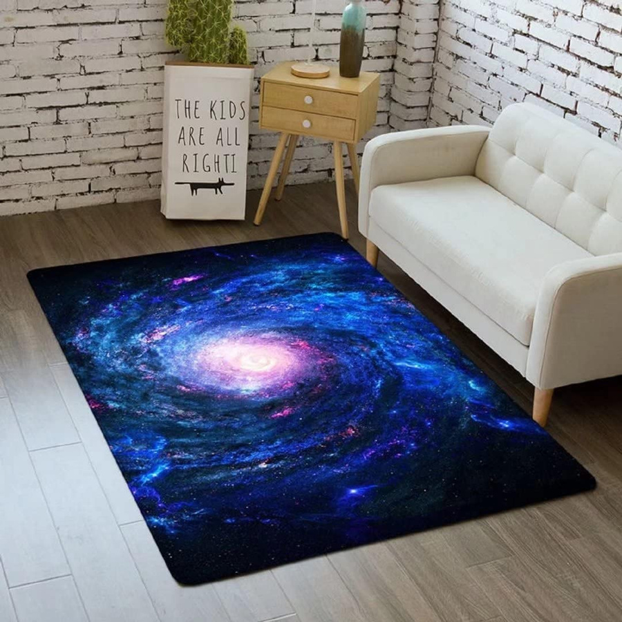 Karpetti 3D Galaxie Bereichsteppich Weltraum Design, rutschfest und waschbar, Mehrfarbig, Breite: 40 cm, Tiefe: 60 cm - Bild 1