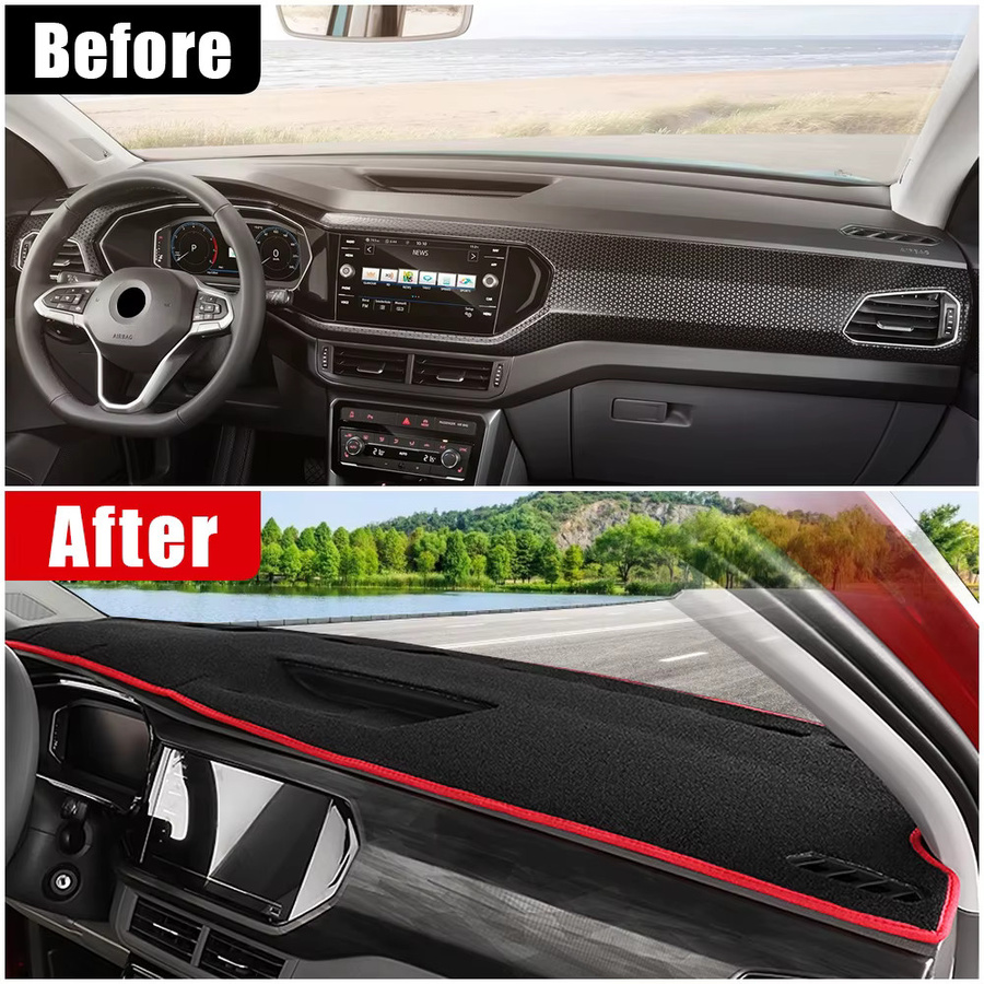 YaLumei Dashboard Matte für Volkswagen VW T-Cross, UV-Schutz Instrumententafel Abdeckung, Schwarz - Bild 3