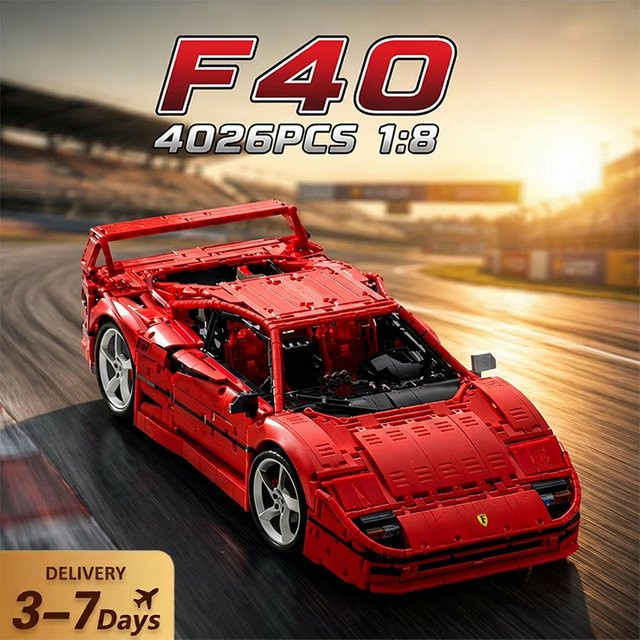 Technischer X001 Roter Supersportwagen F40 Sportfahrzeug-Modell, Bausteine, 4026 Teile - Bild 1