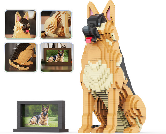 Deutscher Schäferhund Tiermodell-Baukasten, Konstruktions-Bausteine, 2546 Teile, ab 14 Jahren - Bild 1